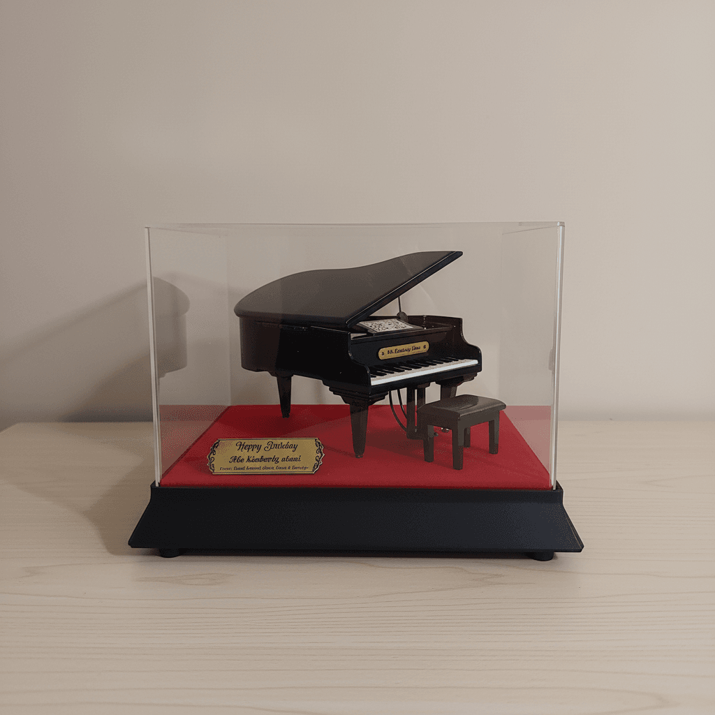 Miniatur Grand Piano Eksklusif Tutup Acrilic - Gambar 3