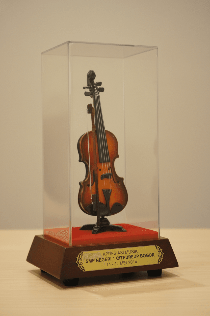 Miniatur Biola Eksklusif tutup Acrilic - Gambar 3