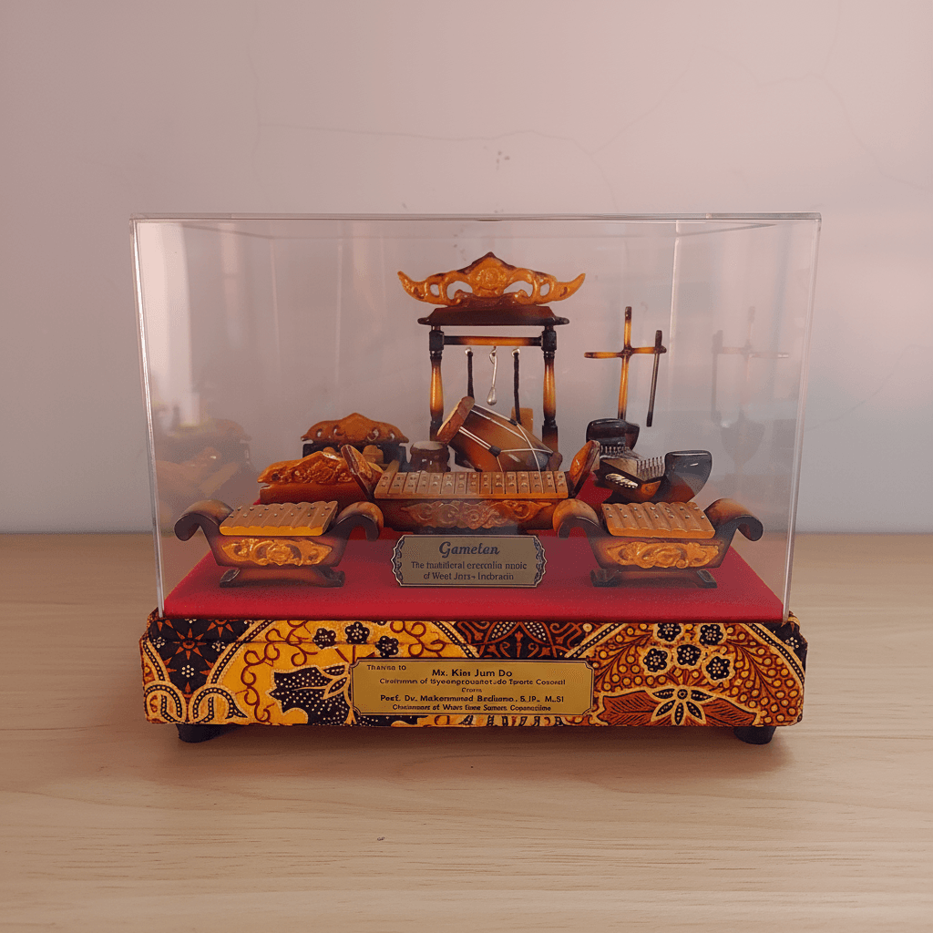 Souvenir Indonesia Miniatur Gamelan eksklusif Khas Jawa Barat - Gambar 9
