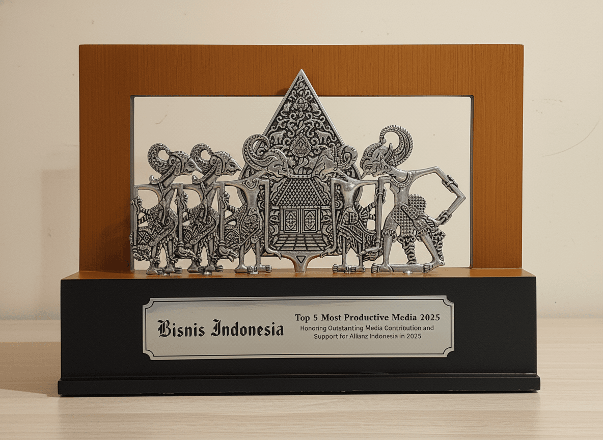 Souvenir Indonesia Wayang Gunungan Pandawa 5 Logam Background Stage Kayu - Gambar 6