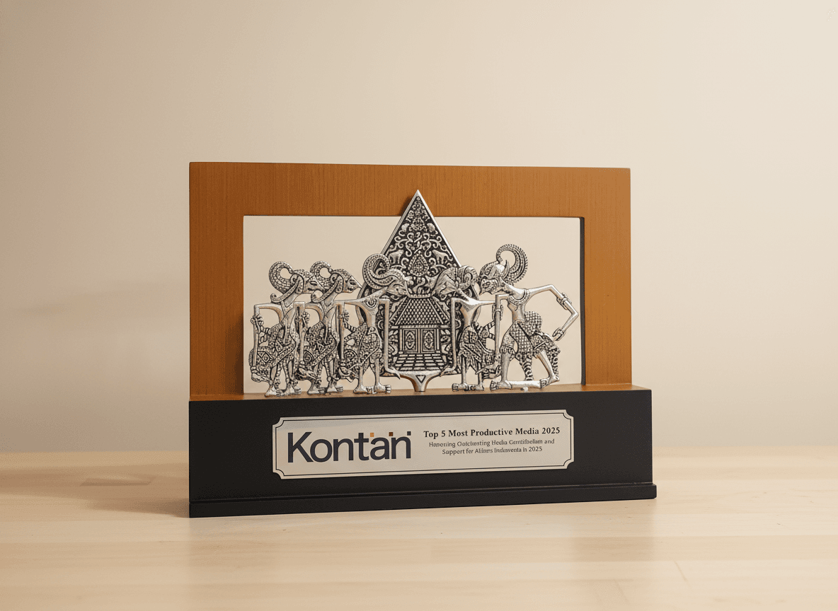 Souvenir Indonesia Wayang Gunungan Pandawa 5 Logam Background Stage Kayu - Gambar 7