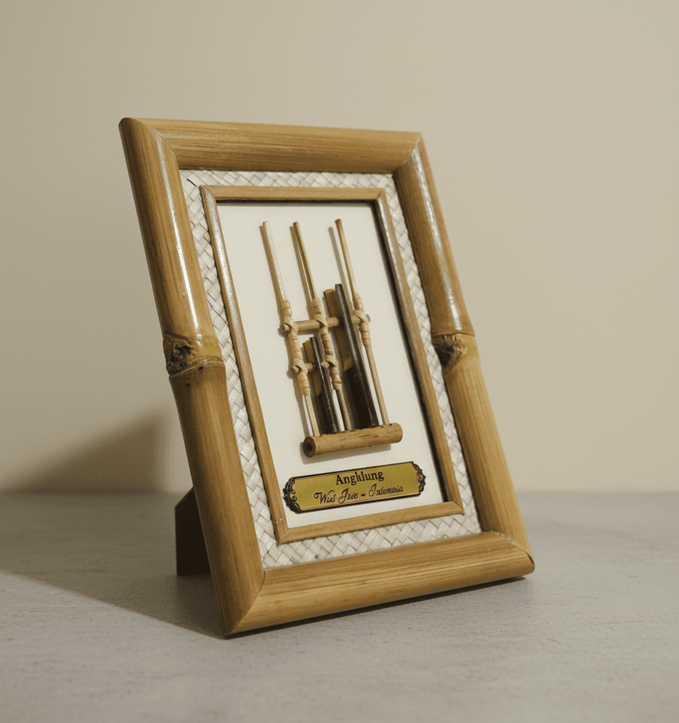 Miniatur Angklung Frame Bambu eksklusif - dari Tidiart