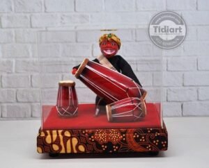 Souvenir Khas Jawa Barat Miniatur Cepot Main Kendang - Gambar 2