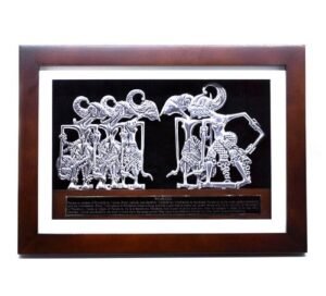 Souvenir Indonesia Wayang Klithik Pandawa 5 Logam Frame Kaca Eksklusif - Gambar 9