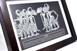 Souvenir Indonesia Wayang Klithik Pandawa 5 Logam Frame Kaca Eksklusif - Gambar 10