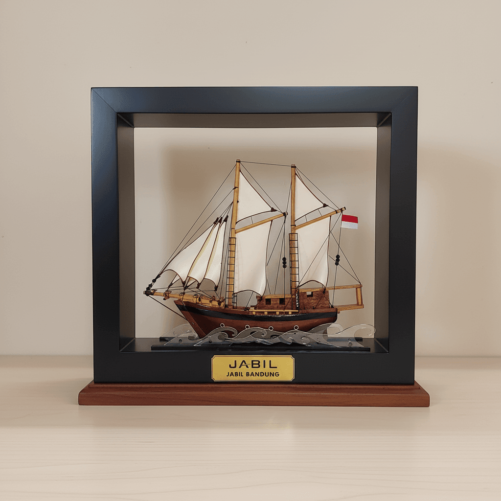 Miniatur Kapal Pinisi Frame Eksklusif - Gambar 4