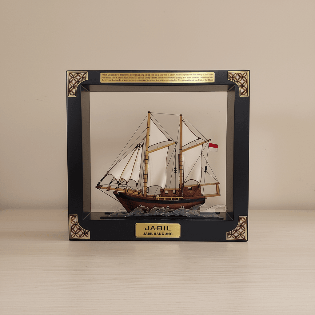 Miniatur Kapal Pinisi Frame Eksklusif - Gambar 3