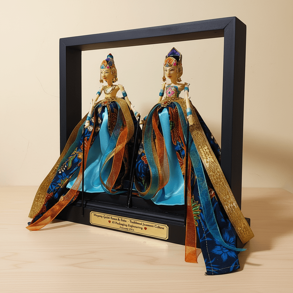 Souvenir Wayang Golek Frame Mahoni - Gambar 3