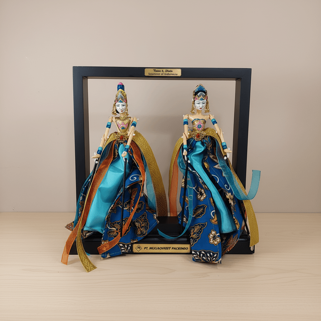 Souvenir Wayang Golek Frame Mahoni - Gambar 5