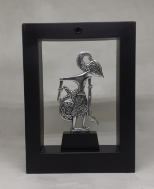Souvenir Indonesia Wayang Arjuna Logam Frame Kotak - Gambar 3