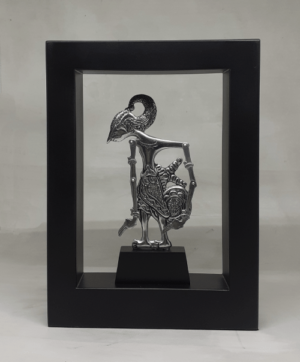 Souvenir Indonesia Wayang Arjuna Logam Frame Kotak - Gambar 2