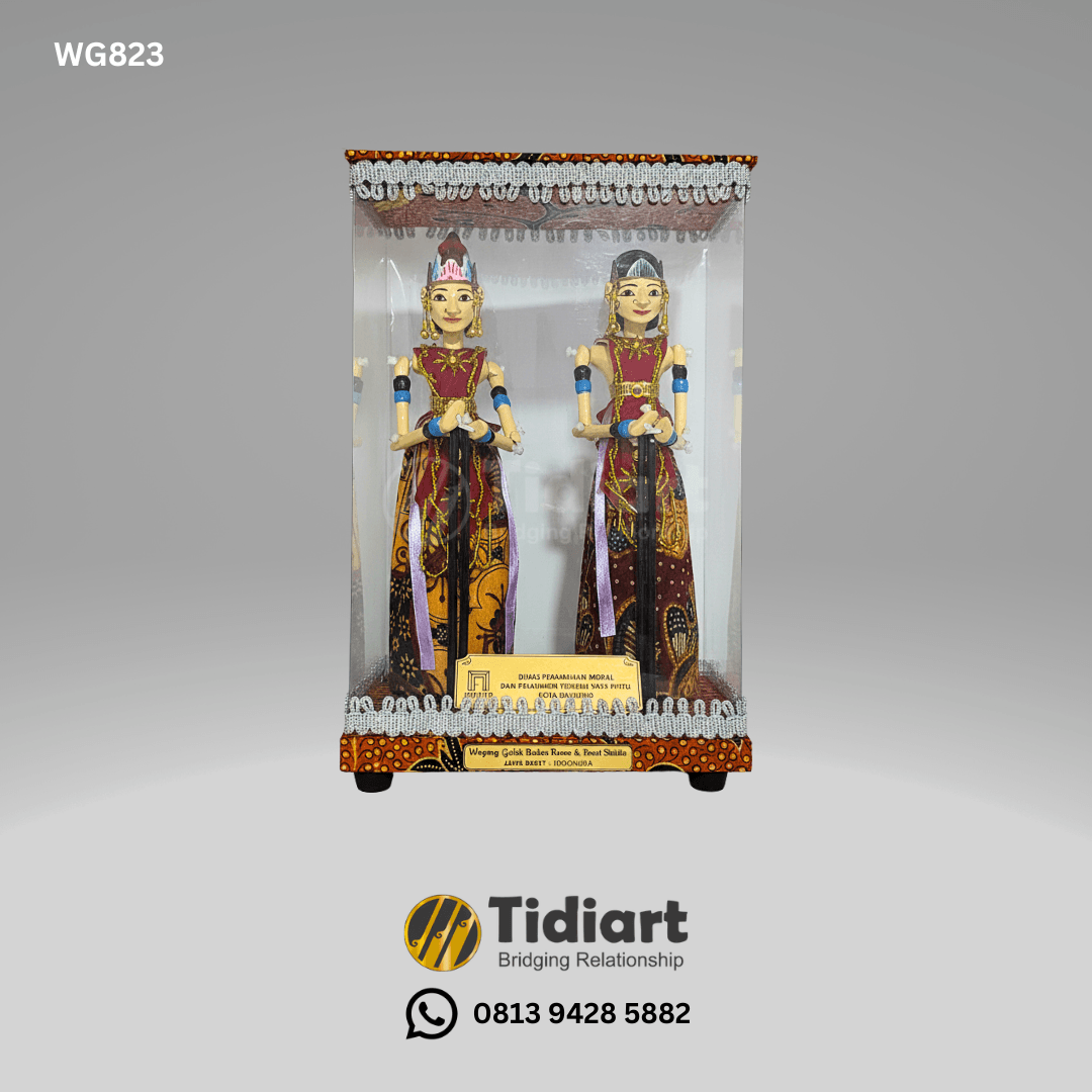 Souvenir Wayang Rama dan Shinta Premium Tutup Mika - dari Tidiart