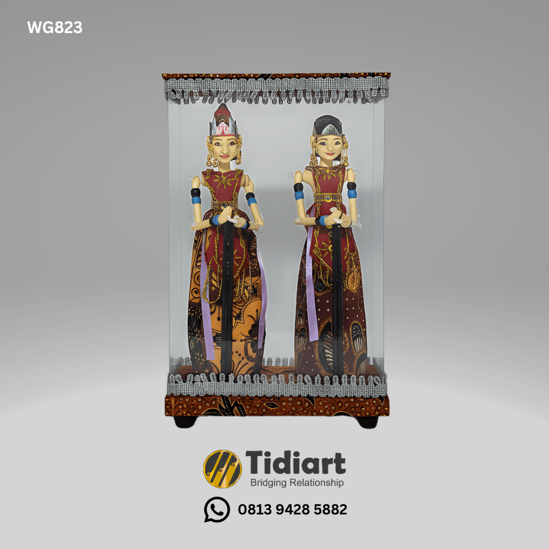 Souvenir Wayang Rama dan Shinta Premium Tutup Mika dari Tidiart