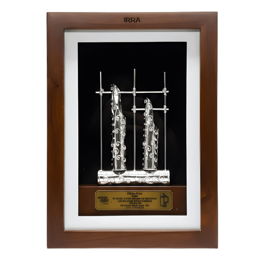 Miniatur Angklung Logam Frame Kaca Eksklusif - dari Tidiart