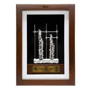 Miniatur Angklung Logam Frame Kaca Eksklusif - dari Tidiart