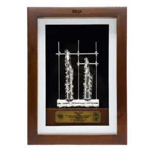 Miniatur Angklung Logam Frame Kaca Eksklusif - dari Tidiart